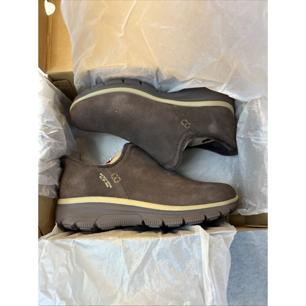 SKECHERS Modern Hour Suede Hands Free Slip-Ins Chocolate Women SZ 9 NEW - Picture 9 of 10